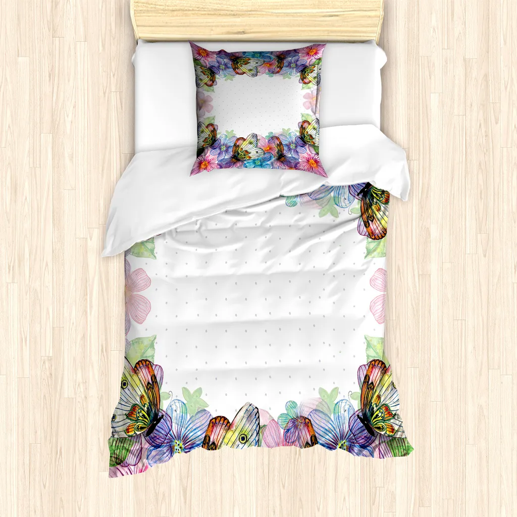 Set Letto Singolo Farfalle Delicate ABAKUHAUS | Antiacaro Pastello