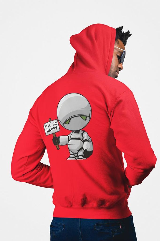 D&B Uni Hoodie ZIPMO00105 Happy Rot-Größe M
