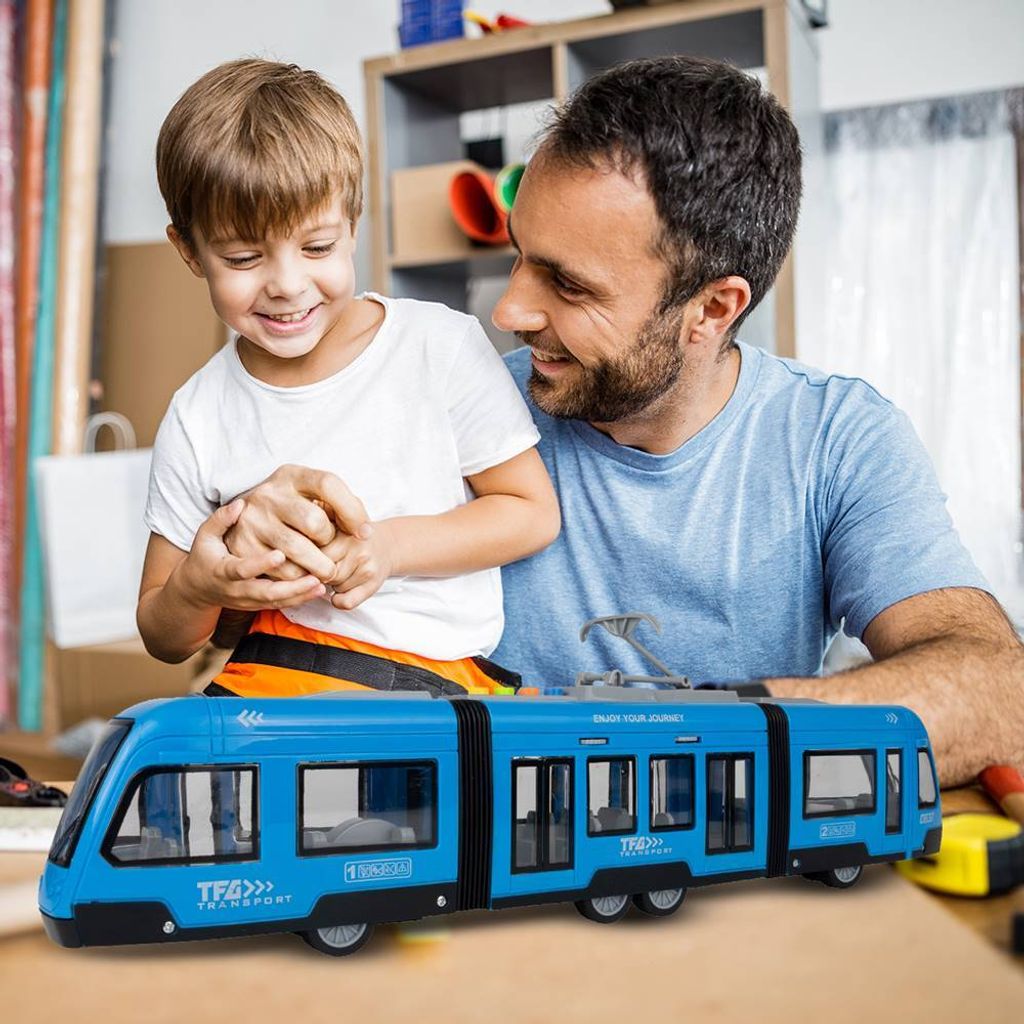 Tramway avec sons, lumières et fonction portes ouvertes 48 cm - Jeux - Jouets