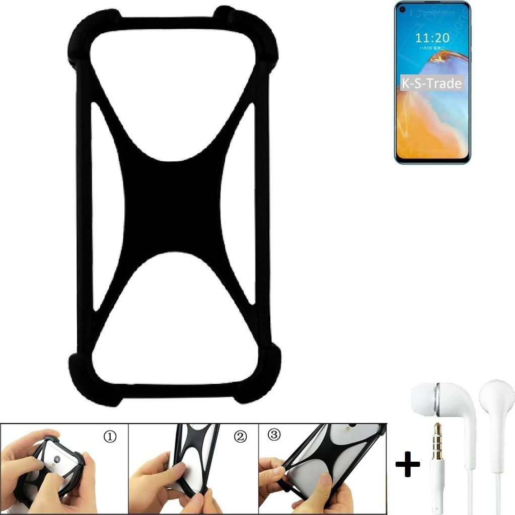K-S-Trade Handy-Hülle + headphones kompatibel mit Coolpad Cool S Schutz-Hülle Bumper Silikon Cover Case Silikoncase Silikonbumper TPU Softcase