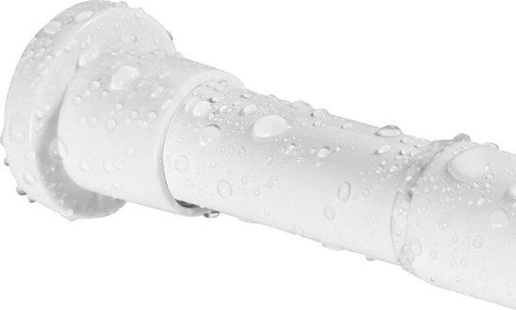 Einziehbare Duschvorhangstange 78-224cm weiß für Bad