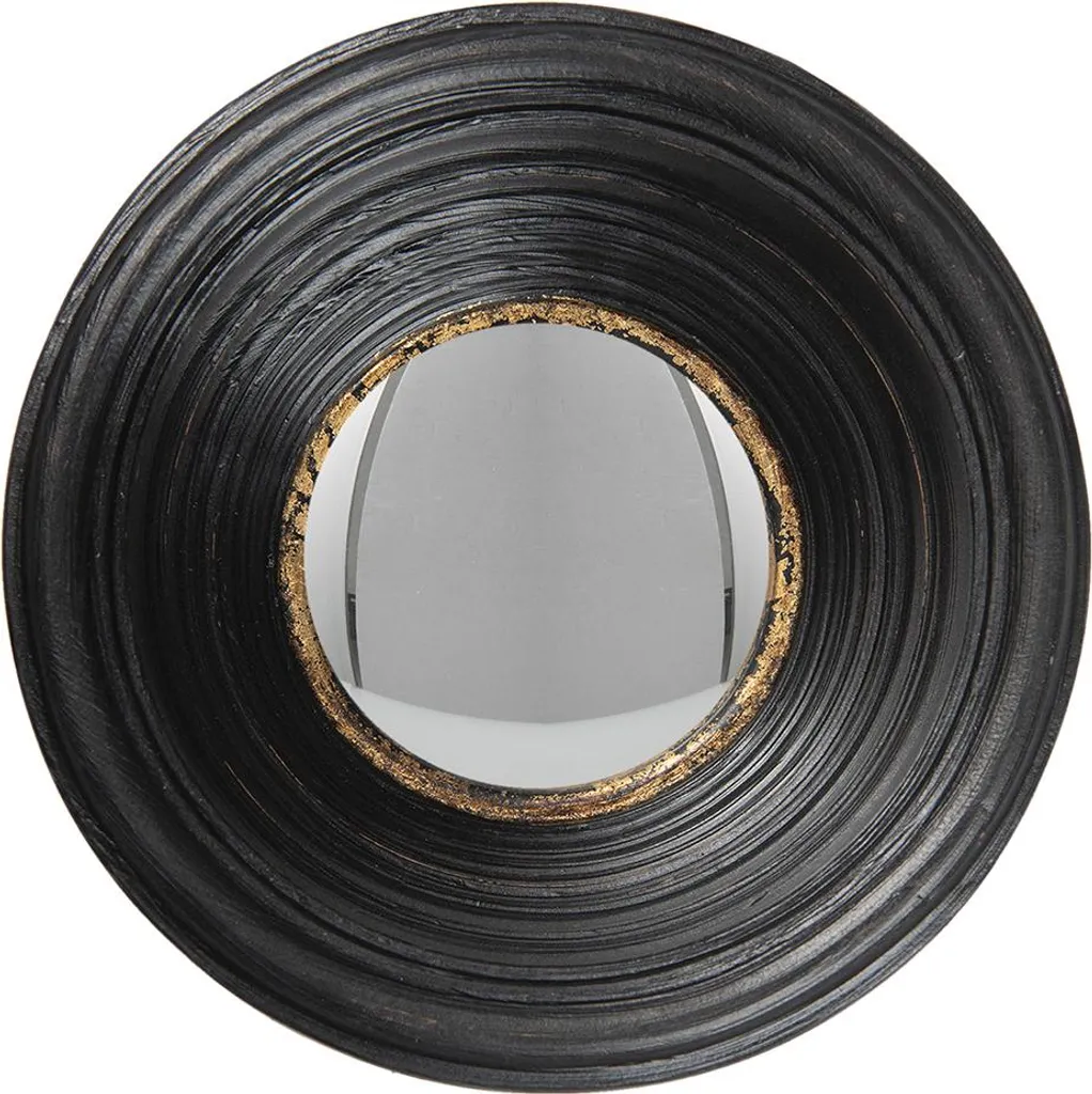 Specchio Clayre & Eef Ø 19 cm Plastica nera