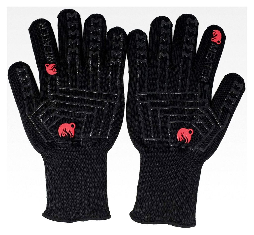 Mitts BBQ-Handschuhe, Ofenhandschuhe, hitzebeständig bis 275°C - Silikon Grillhandschuhe für Grillen, Räuchern, Backen und Kochen - wasserdicht...