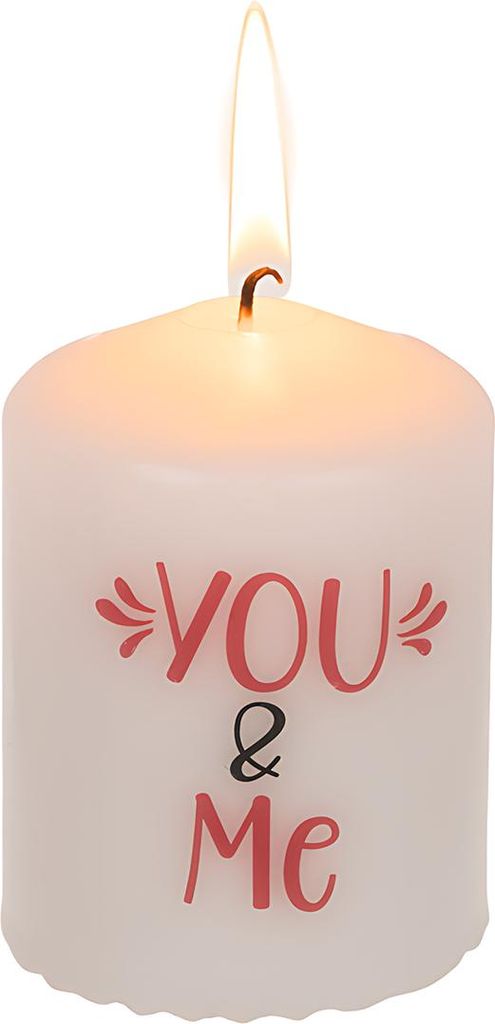 Stumpenkerze You & Me 6x8cm 181141