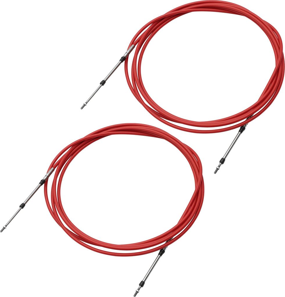 2 Stück Marine Drosselklappen Schaltung M5x0.8 Fernbedienung Box Kabel Rot 19ft