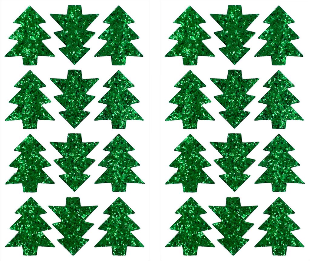 Oblique Unique 24 Tannenbaum Sticker Xmas Glitzer Aufkleber Produktbild 
