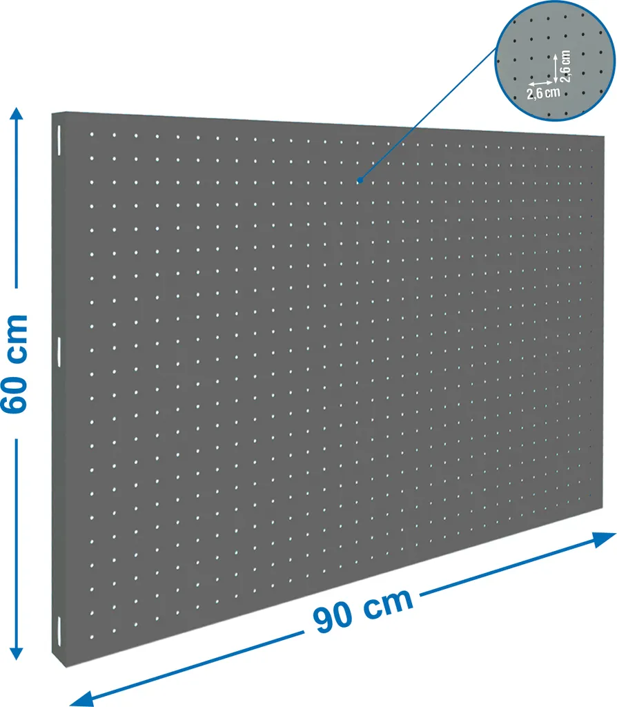 Panneau de rangement mural 900x600mm CINZA pour atelier et garage