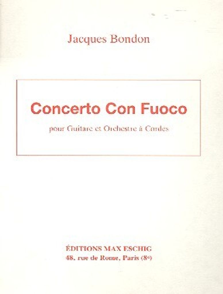 Concerto con fuoco pour guitare et orchestre à cordes partition de poche