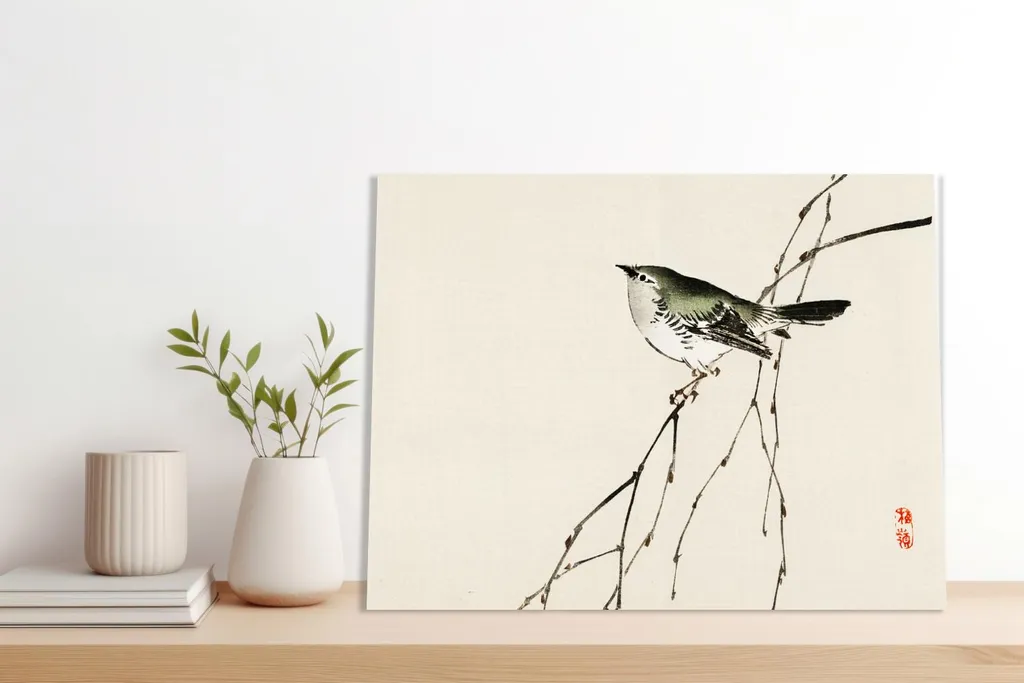 Quadro 100x70 cm Tit, Kōno Bairei Giapponese Vintage per il salotto - 4