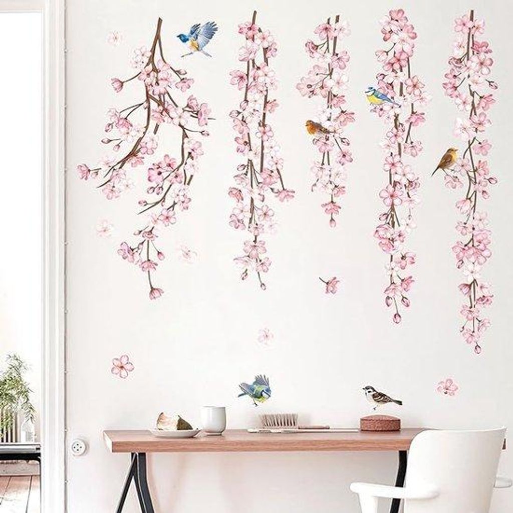 Kunstige Hangende Bloemen Muurstickers voor Kinderkamer oder Woonkamer