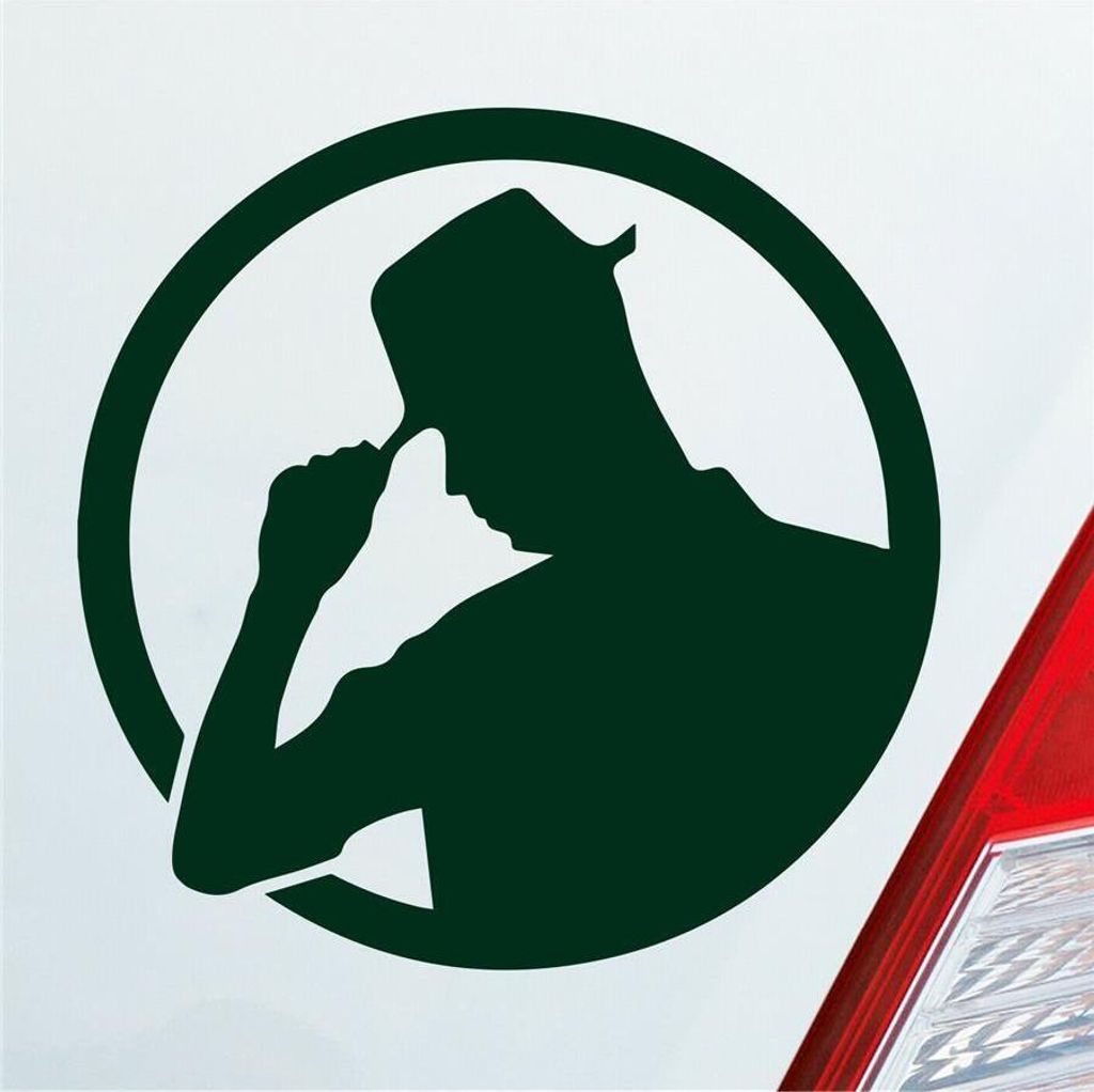 Auto Aufkleber Gentleman Mann Man Tuning JDM 10x10 cm Dunkelgrün Sticker Heckscheibenaufkleber