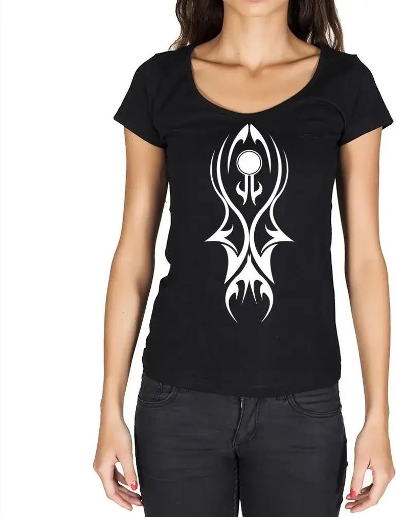 Damen Grafik T-Shirt Stammestätowierung 3 – Tribal Tattoo 3 – Öko-Verantwortlich Vintage Jahrgang Kurzarm Lustige Druck Geburtstag Geschenk Frau