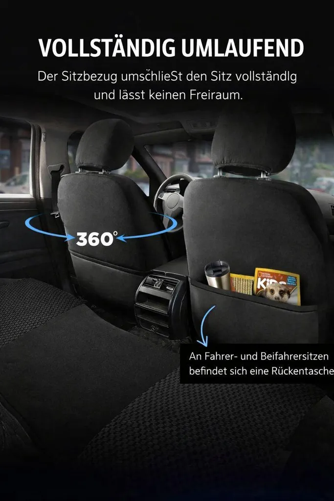 Coprisedili Ford Transit Courier 2014-2023 Prestige Nero su Misura - 5