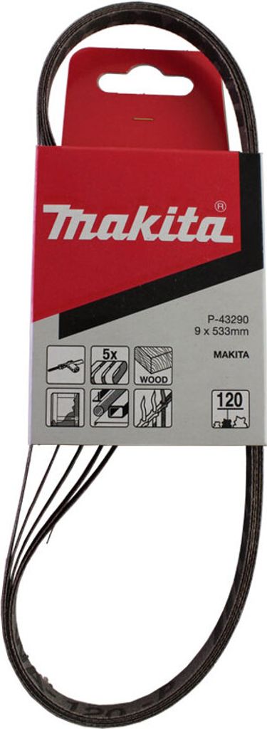 Makita P-43290 Schleifband 533 x 9 mm  K120 (5 Stk.) Produktbild 