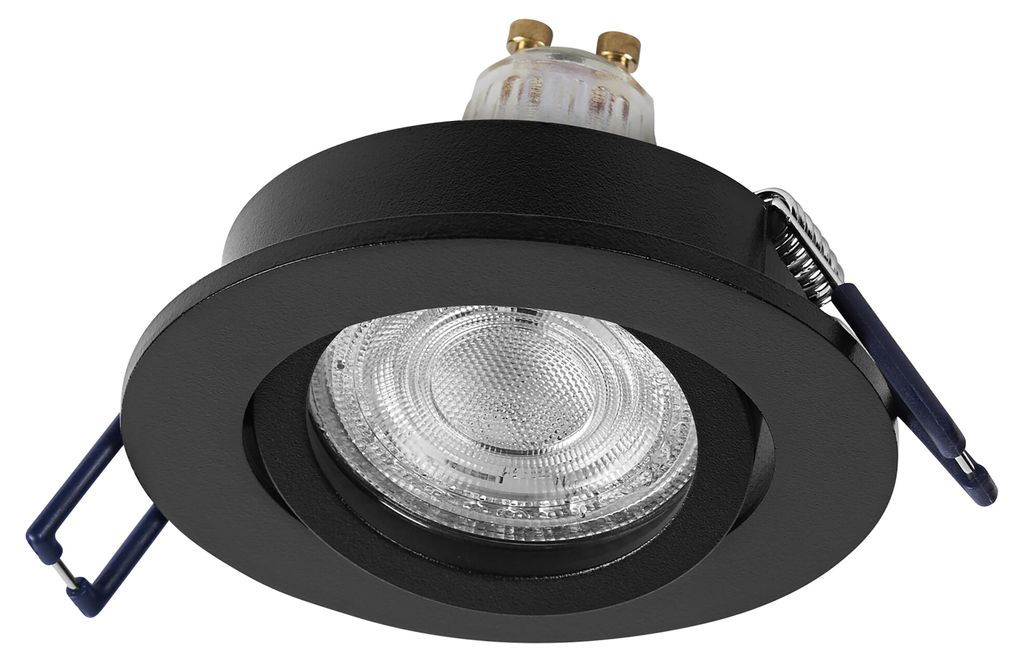 OSRAM LED-Einbauleuchte, GU10, 4,5W, 2700K, 400lm, warmweiß, IP20, schwarz, 3er Set