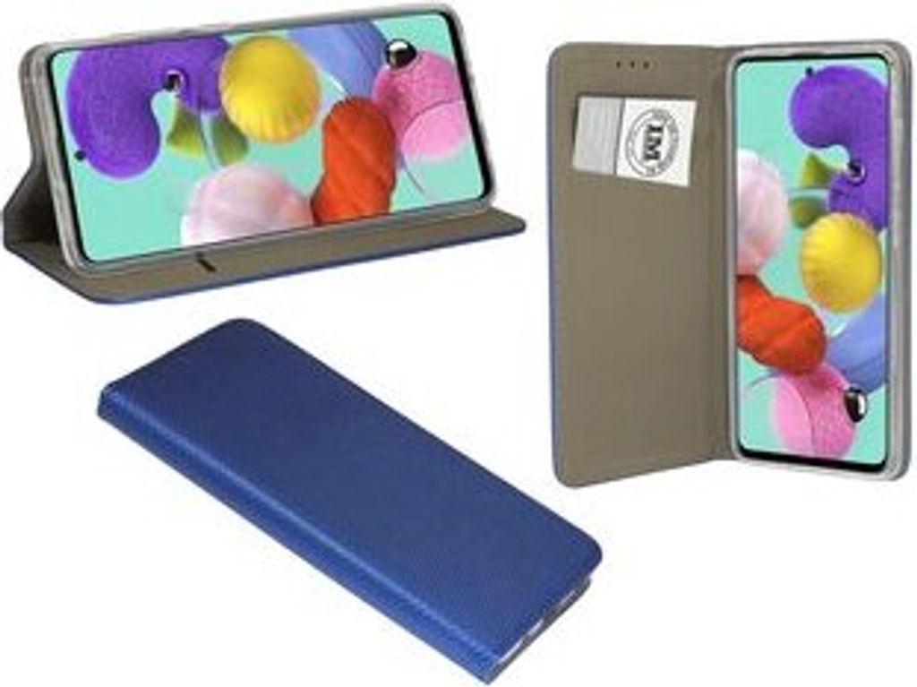 cofi1453 Buch Tasche "Smart" kompatibel mit SAMSUNG GALAXY A51 ( A515F ) Handy Hülle Etui Brieftasche Schutzhülle mit Standfunktion, Kartenfach Blau