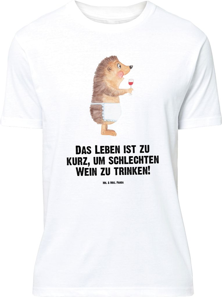 Mr. & Mrs. Panda Größe M T-Shirt Igel Wein - Weiß - Geschenk, Deko, Weißwein, Weinglas, Shirt, Herren, Tshirt, Lustige Sprüche, mit Spruch, Ro...