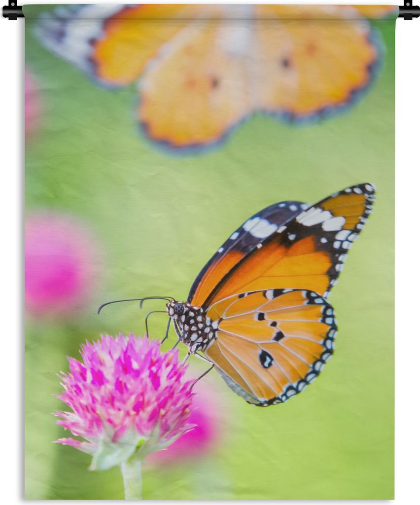 MuchoWow Wandteppich Wandbehang Insekten - Schmetterlinge - Blumen 60x80 cm Tapisserie Dekoration Wandtuch - Decke - Wandtücher - Wohne