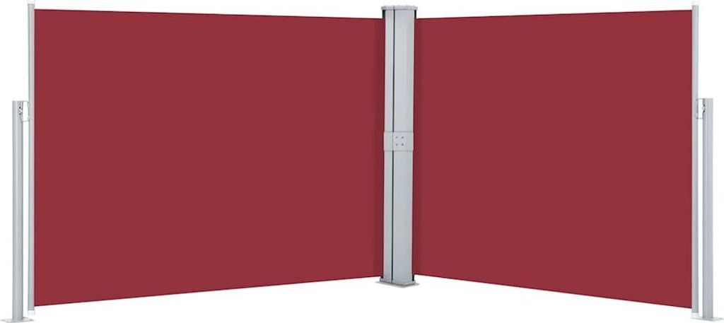 vidaXL Ausziehbare Seitenmarkise Rot 140 x 1000 cm