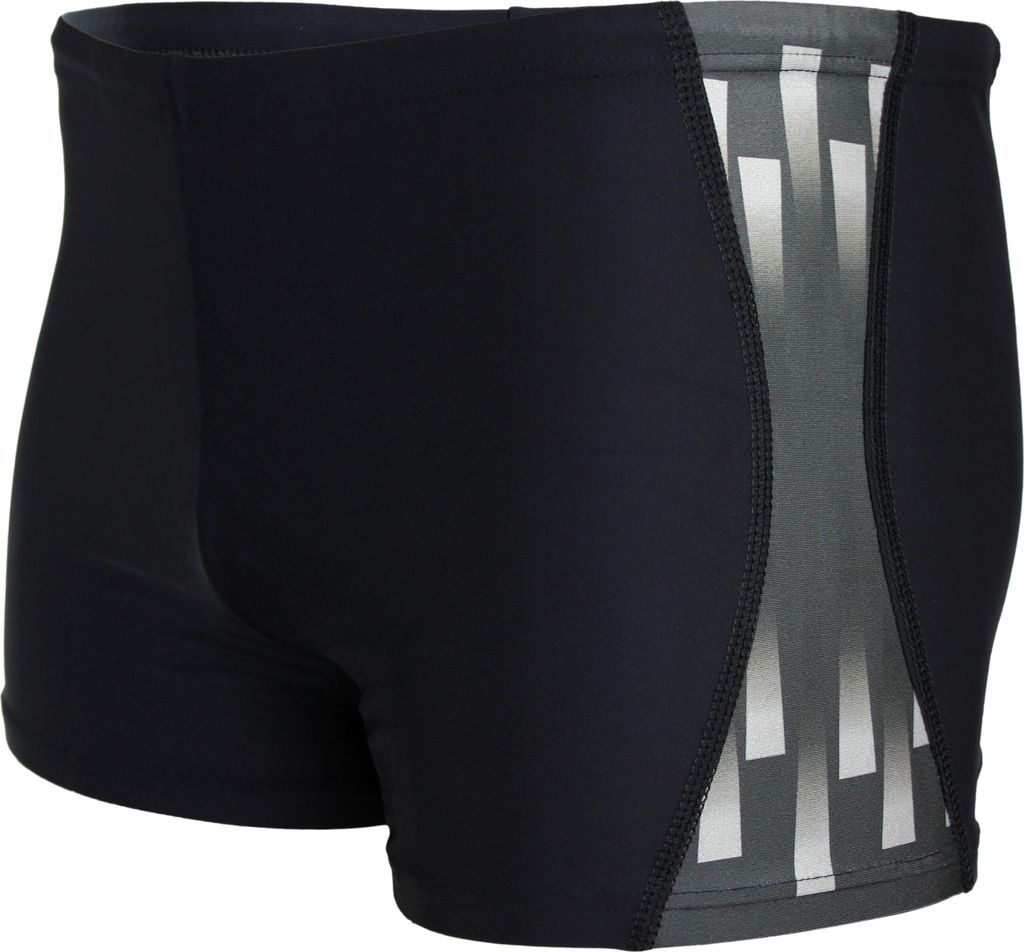 Aquarti Herren Badehose Kurz Sportlich Streifen, Farbe: Schwarz / Grau, Größe: XL