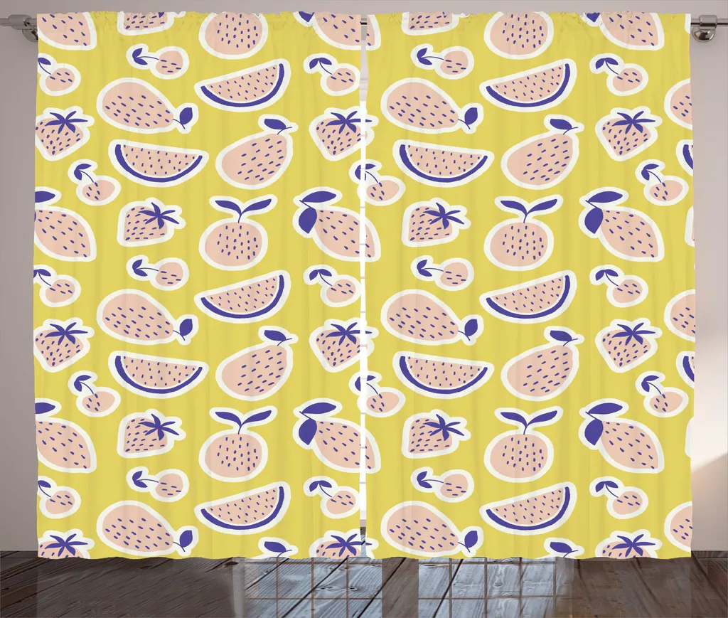 ABAKUHAUS Fruits Rideau de Salon Rustique Fresh Summer 280 x 225 cm