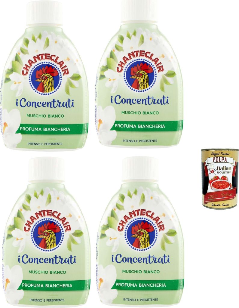 Chanteclair, I Concentrati, Profuma biancheria,muschio bianco, Duft Leinen, Weißer Moschus 4x 220 ml & Italian Gourmet polpa 400g