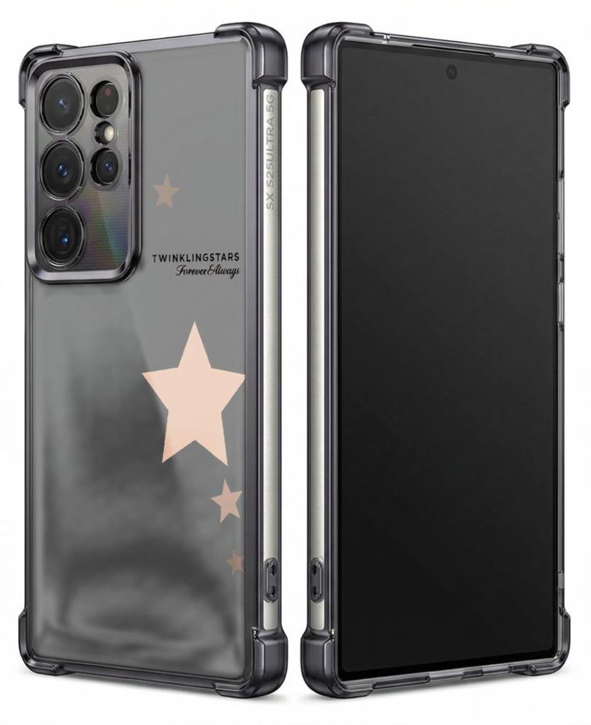 Personalisierte Hülle mit Bild für Samsung Galaxy S24 FE Elektroplattiert TPU Stoßdämpfer Handyhülle mit Sternenmuster-Druckdesign