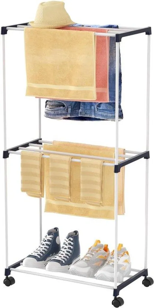 Petite armoire compacte bois blanc 3 niveaux pour cuisine et salle de bain