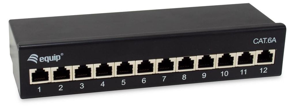 Equip Patchpanel 12x RJ45 Cat6A FTP 1HE Premium schwarz Produktbild 