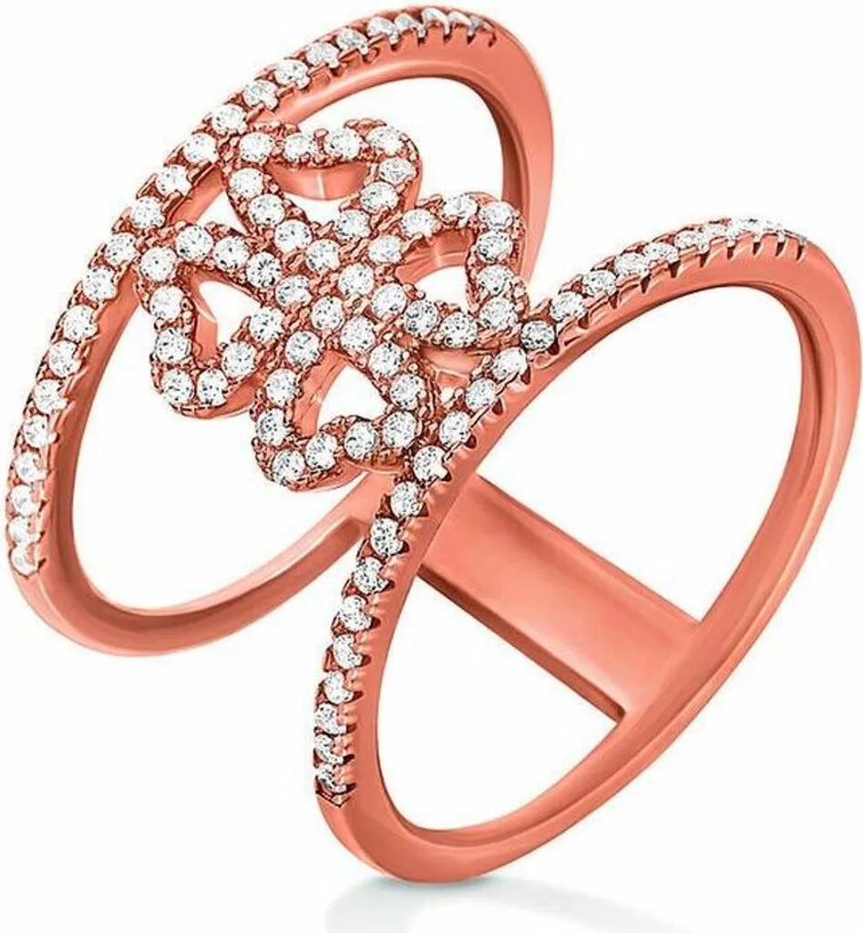 Folli Follie 3R15S089RC-52 Anello in Acciaio Rosa - Stile Glamour Misura 52