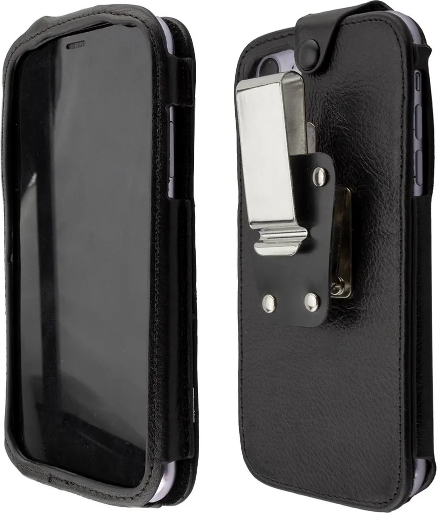 Fondina caseroxx Noble-Line iPhone 11 Pelle Nera Clip Rotante