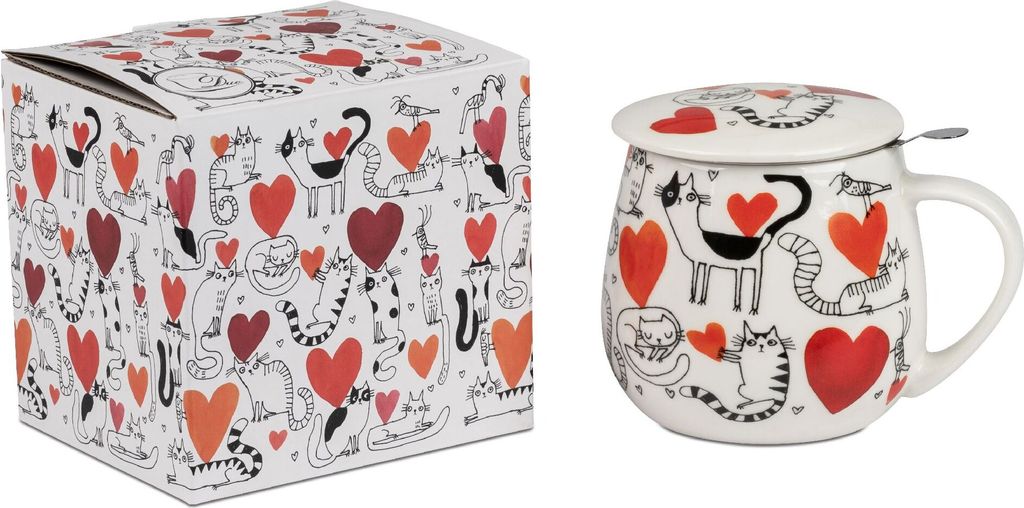 Teebecher Barrel 3tlg. Cats World Katzen 430ml in Geschenkbox Formano WA