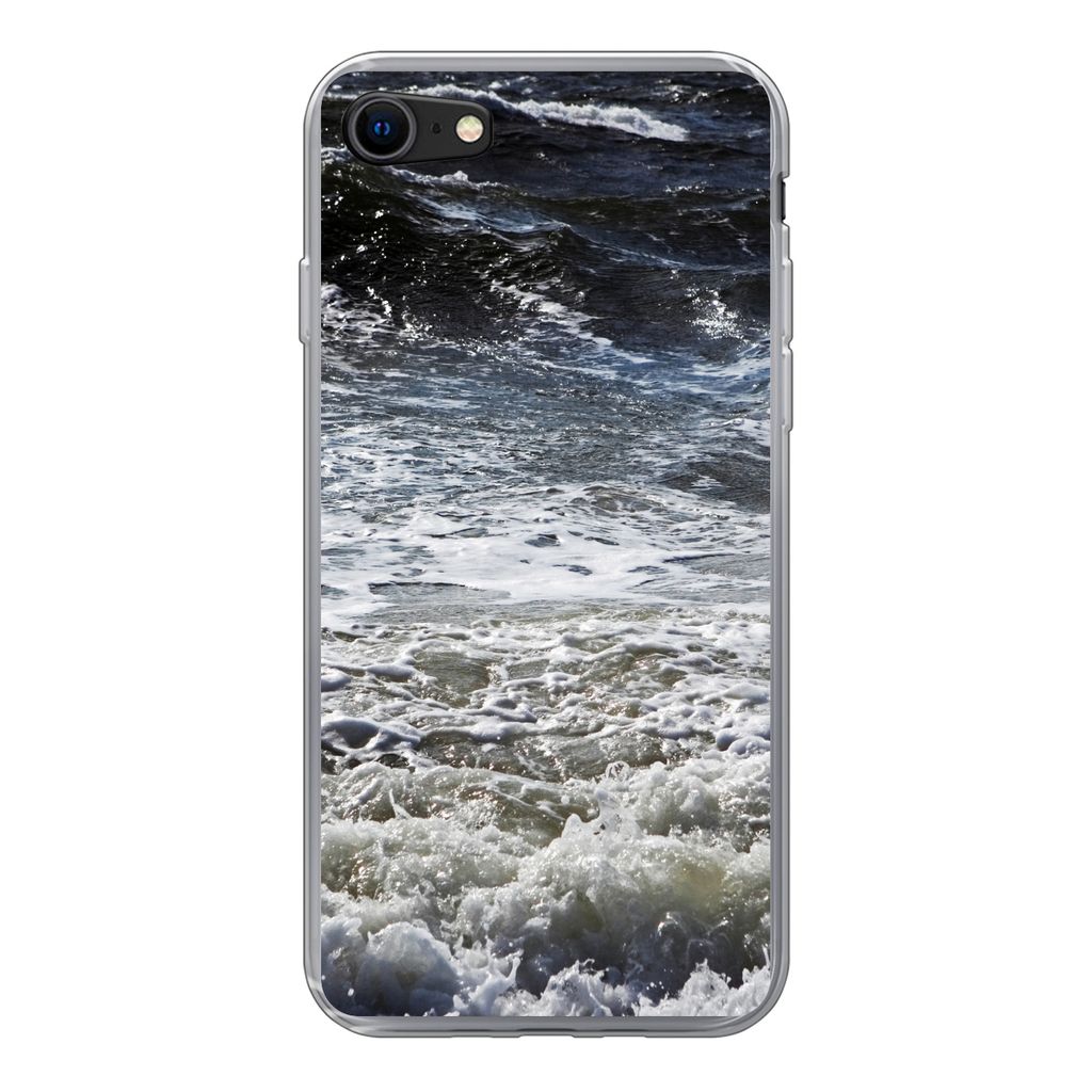 MuchoWow Handyhülle Schutzhülle Hülle für iPhone 8 Nordsee - Wasser - Wellen Silikon Softcase Handy Hülle - Schutzhaube