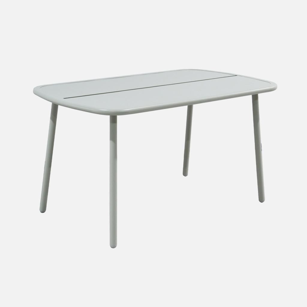 sweeek - Gartentisch aus Aluminium 140cm für 4-6 Personen - Grau