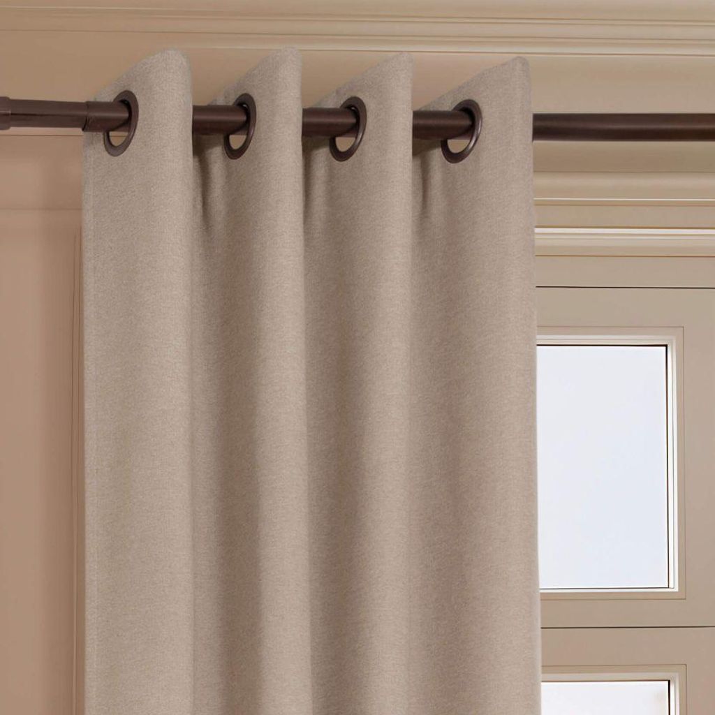 MOONDREAM Akustikvorhang 3in1 | Lärmschutz | Thermoisolierung | 100% Verdunkelung | Patentierte Technologie | Ösen | Beige MC8220 | 130B x 250H cm