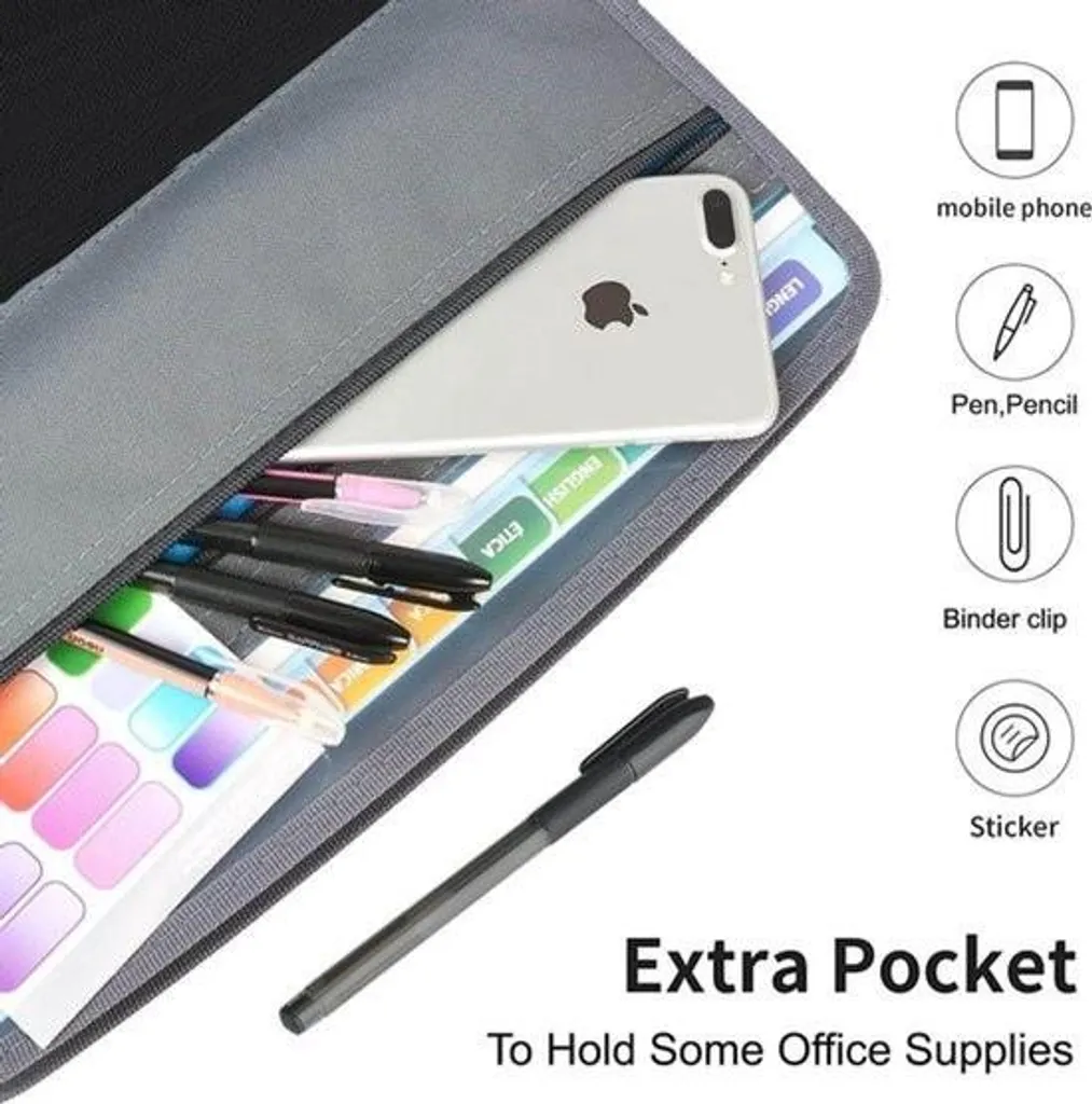 Porte-documents robuste à 13 compartiments avec onglets et zip format A4 - 2