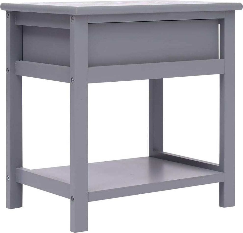 vidaXL Nachttische 2 Stk. Grau 40x29x42 cm Paulownia Holz