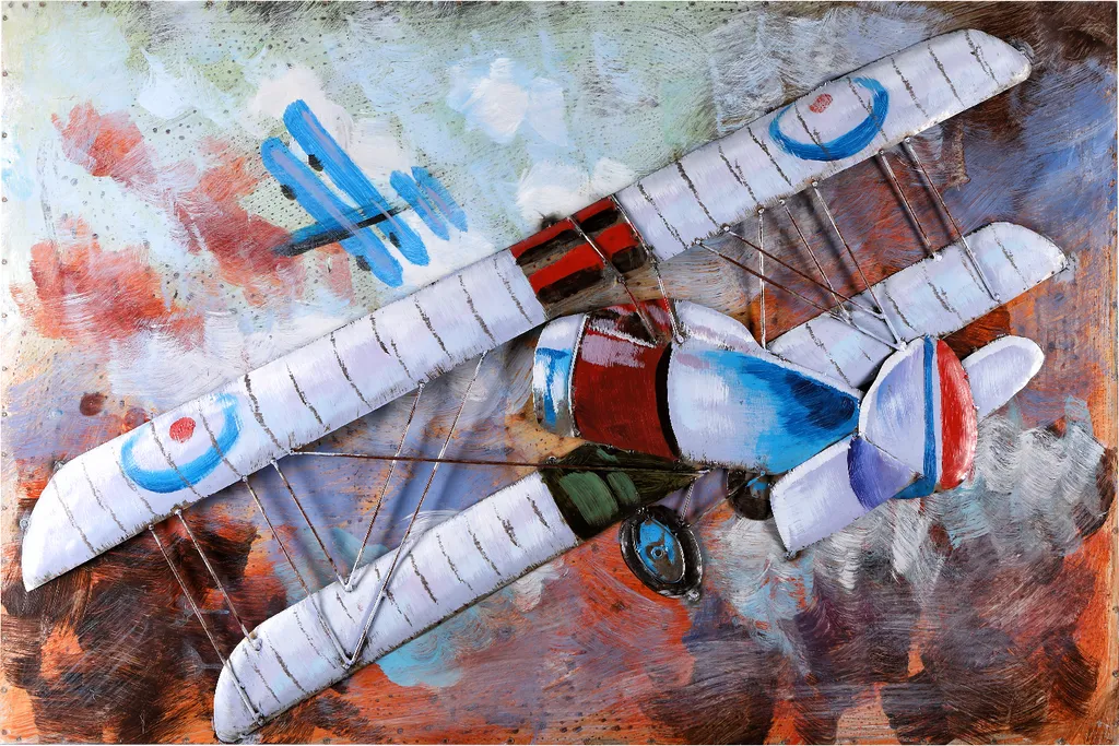Tableau mural métal biplan 90x60 cm - Finissez-en avec les murs vides