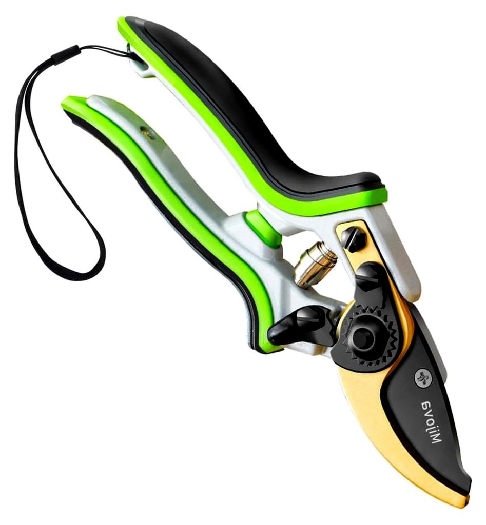 Gartenschere und Baumschere, Heavy Duty Baumschere aus SK5 Hochkohlenstoffstahl, ergonomische Gartenhandschere, professionelle Gartenschere für Pf...