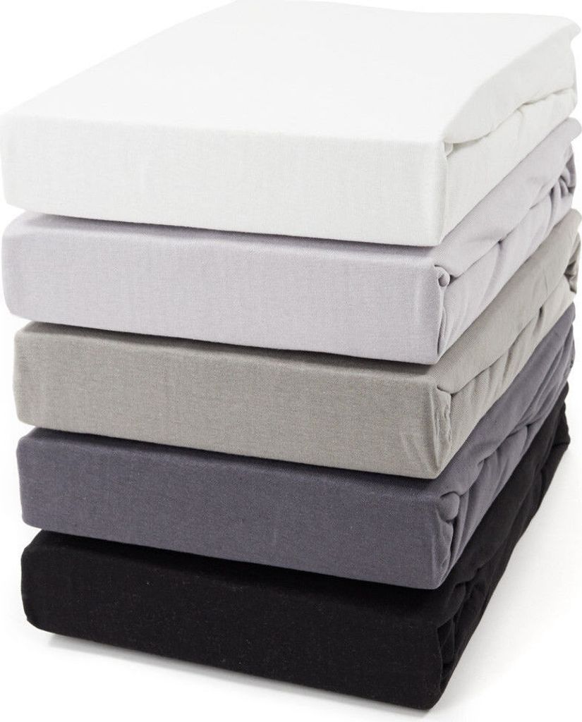 Premium Spannbettlaken 140x200 cm - 160x220 cm - Weiß - Jersey 190 g/m²