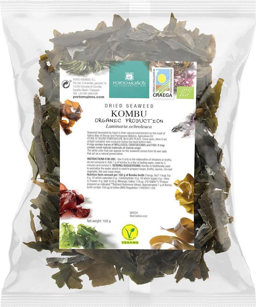 ALGI MORSKIE SUSZONE - KOMBU BIO 100 g - PORTO MUINOS
