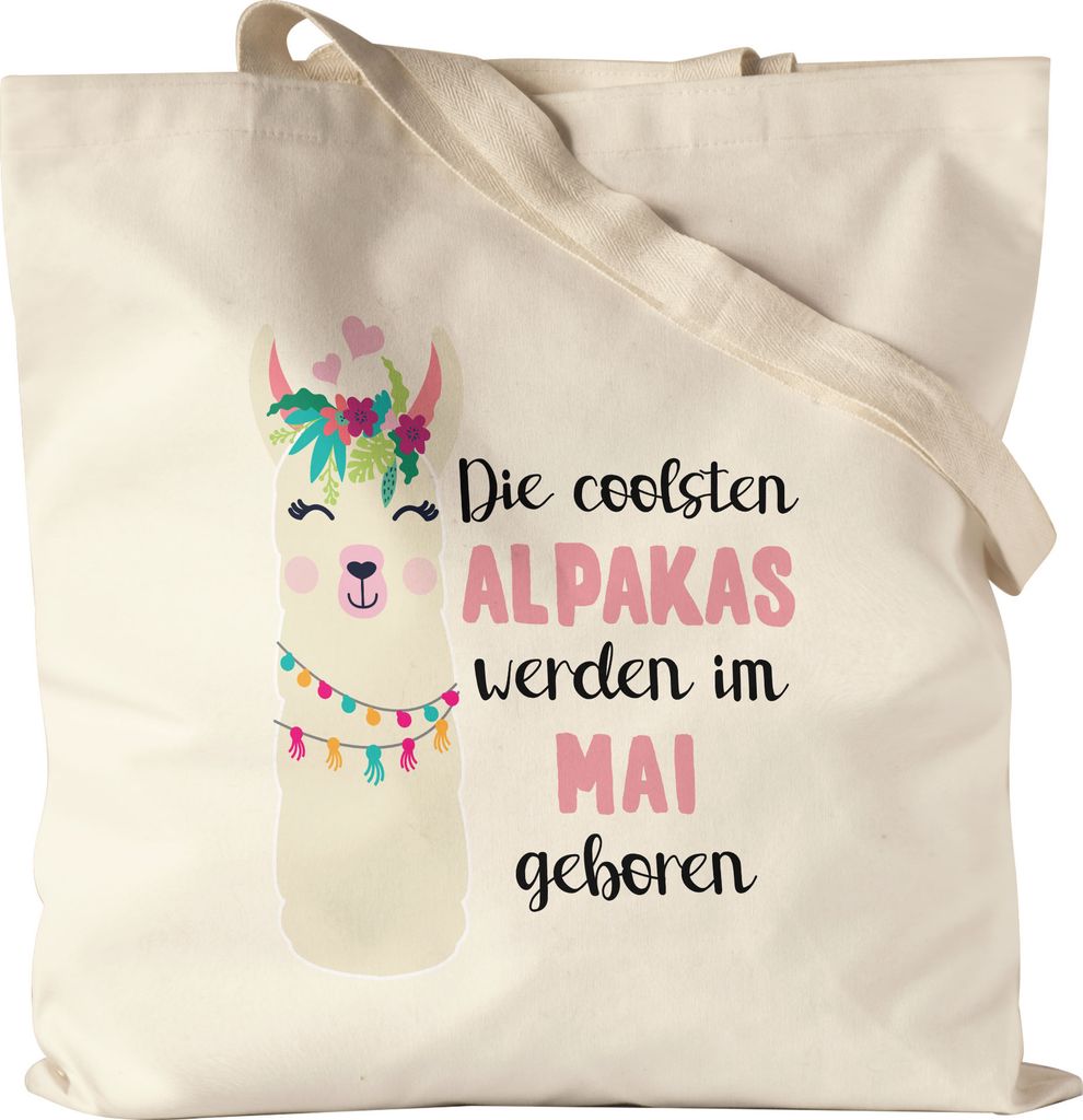 Die Coolsten Alpakas Werden im Mai Geboren Jutebeutel Stoffbeutel Canvas Wunschmonat Geschenkidee Geburtstag