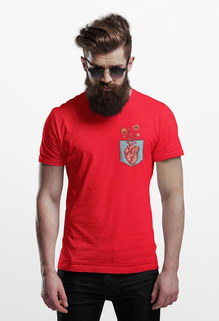 D&B Uni Polo PO00015 Heart Pocket Rot-Größe 2XL