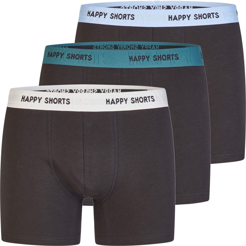 3er Pack Happy Shorts Jersey Boxershorts Pants Boxer Schwarz