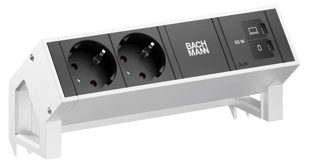 Bachmann Desk2 2Xcee7/3 1Xusb C/C 65W, L=0,2M Inox