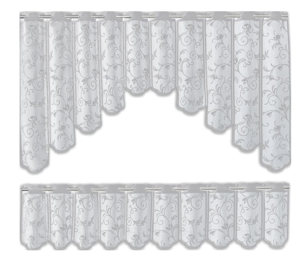 Bistro Bogen Scheibengardine 2344 Set 2 tlg. weiß Produktbild 