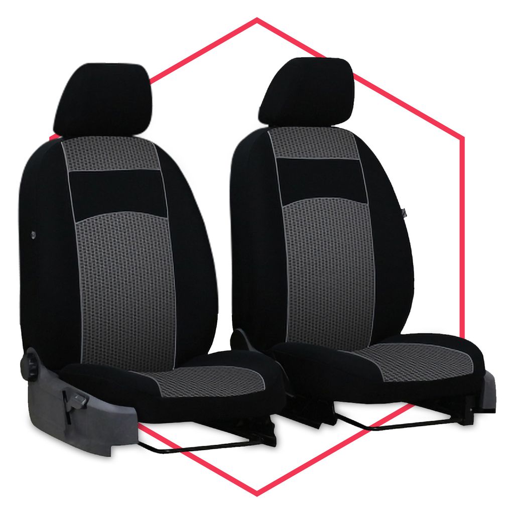 Universal 5-Sitze Autositzbezug Deluxe Kunstleder Komplettset Sitzbezüge  Auto Set, Schwarz und Weiß