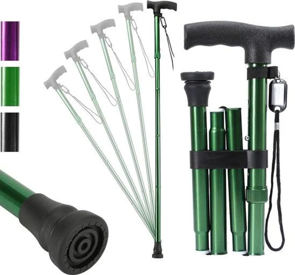 Canne pliable et réglable en hauteur - 5 tailles au choix pour senior