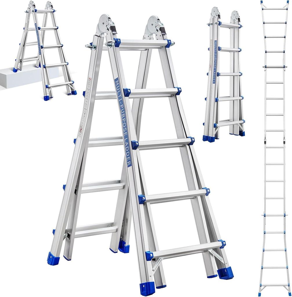 STANEW Aluminium Echelle télescopique 5.1 M, 3 en 1 Image du produit 