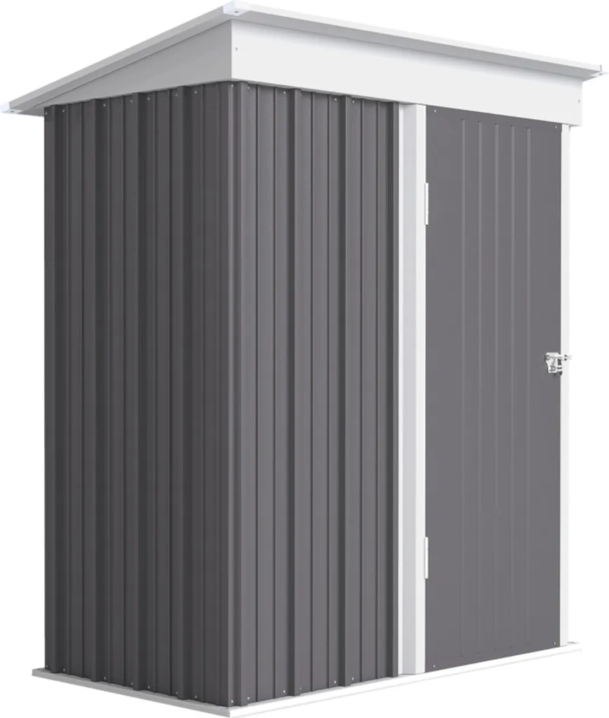 Petit abri de jardin pour outillage, stockage mural en métal gris anthracite